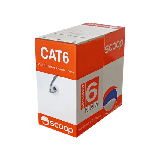 SCOOP CAT6 305M CCA GREY CABLE
