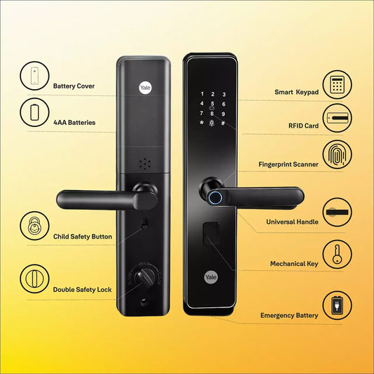 YALE YDME100NXT SMART LOCK - BIOMETRIC PIN RFID