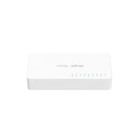 White network switch with indicator lights for home or office security systems