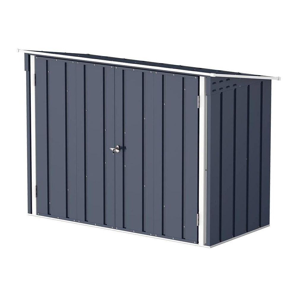 Cosmoplast 6x3ft Steel Bike Storage Shed, Woodgrain