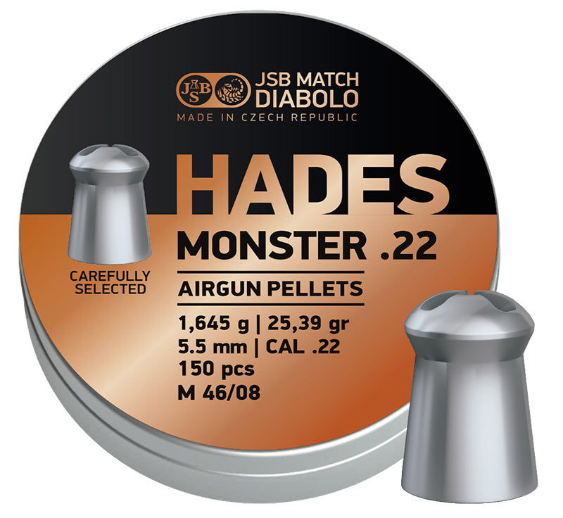JSB .22 CAL DIABOLO HADES MONSTER 25.39GR - 150's - NeonSales {{ shop.shopifyCountryName }}