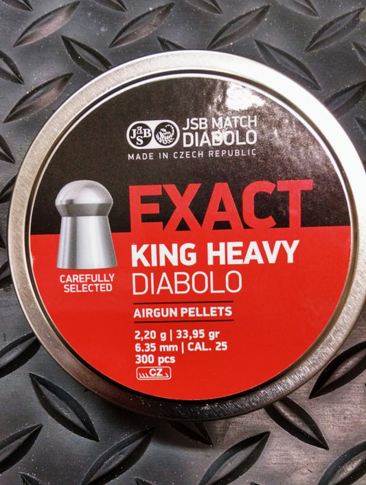 JSB .25 CAL EXACT KING HEAVY 33.95GR - 300's - NeonSales {{ shop.shopifyCountryName }}