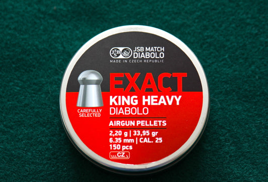 JSB .25 CAL EXACT KING HEAVY 33.95GR - 300's - NeonSales {{ shop.shopifyCountryName }}