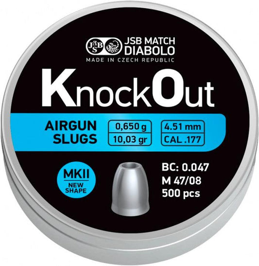 JSB KNOCKOUT SLUGS .177 (10.03GR) MK II - 500's - NeonSales {{ shop.shopifyCountryName }}