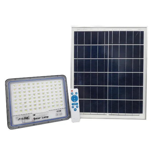 JT-CLEAR SOLAR FLOOD LAMP W/ SOLAR PANEL, 400W - NeonSales South Africa