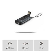 Ledlenser K6R Safety 4GB Grey USB and alarm detail
