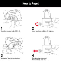 Master Lock 175D resettable combination padlock combination-setting guide