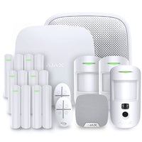 Ajax Hub 2 Plus alarm kit - representative white system bundle