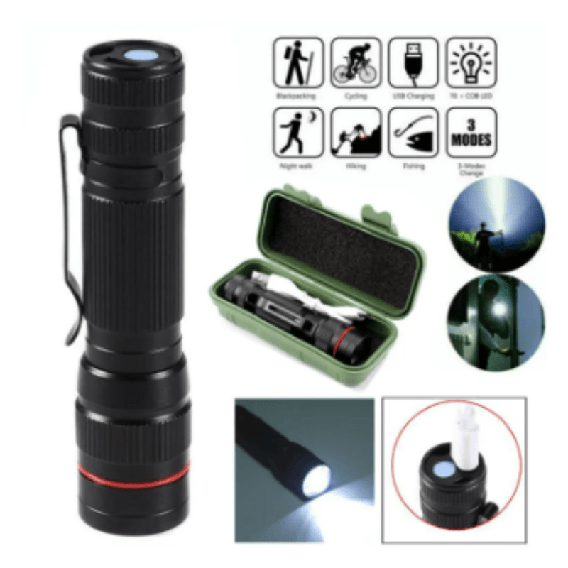 MINI LED FLASHLIGHT, 14500, W/ CASE & CHARGER - NeonSales South Africa