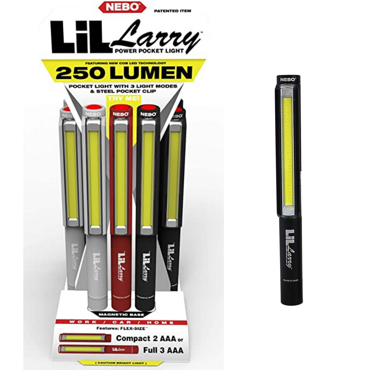 NEBO LiL Larry 250 lumen work light 18 piece countertop display