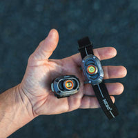 NEBO MYCRO 250 compact headlamp and cap light in hand