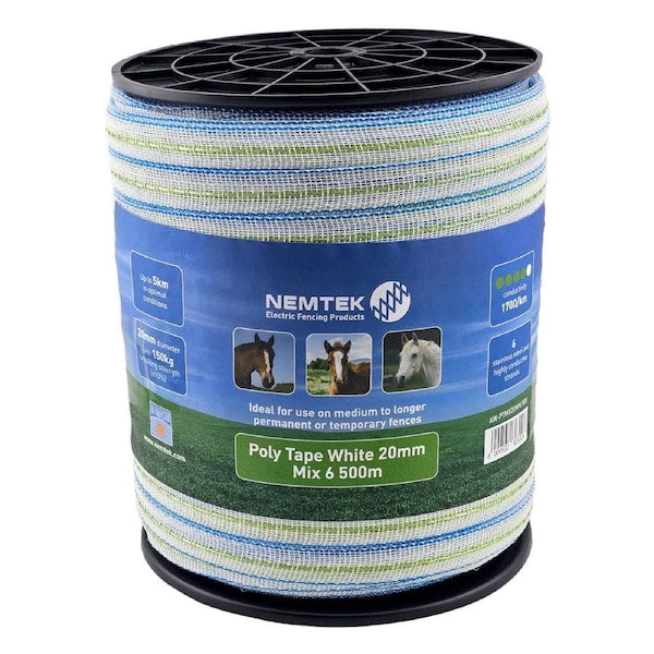 Nemtek Poly Tape Mix 6 20mm 500m roll front view