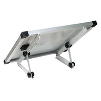 Nemtek SOL-SB140 mounting bracket shown installed with solar panel; panel not included