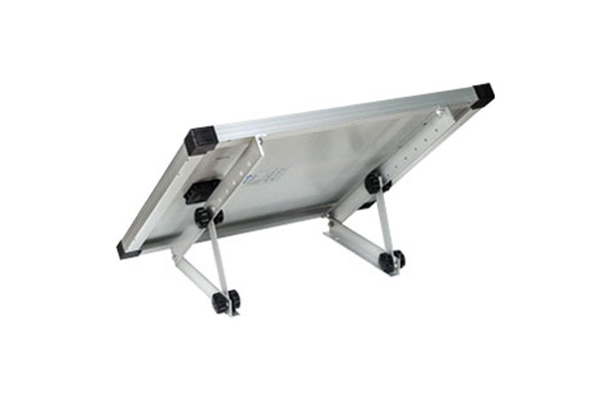 Nemtek SOL-SB140 mounting bracket shown installed with solar panel; panel not included