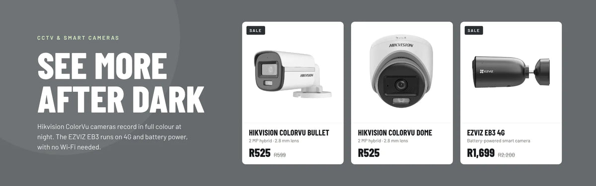 Hikvision ColorVu bullet and dome cameras and the EZVIZ EB3 4G battery camera