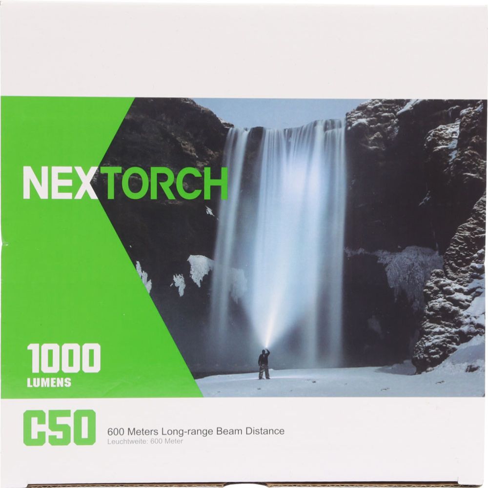 NEXTORCH C50 1000 lumen spotlight retail packaging