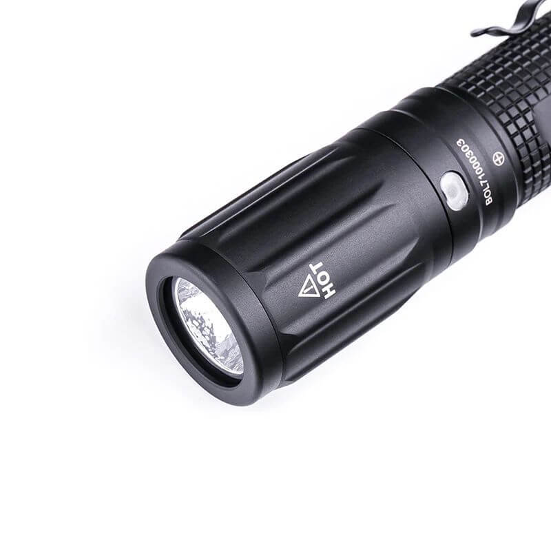 NEXTORCH E51C flashlight head and battery indicator detail