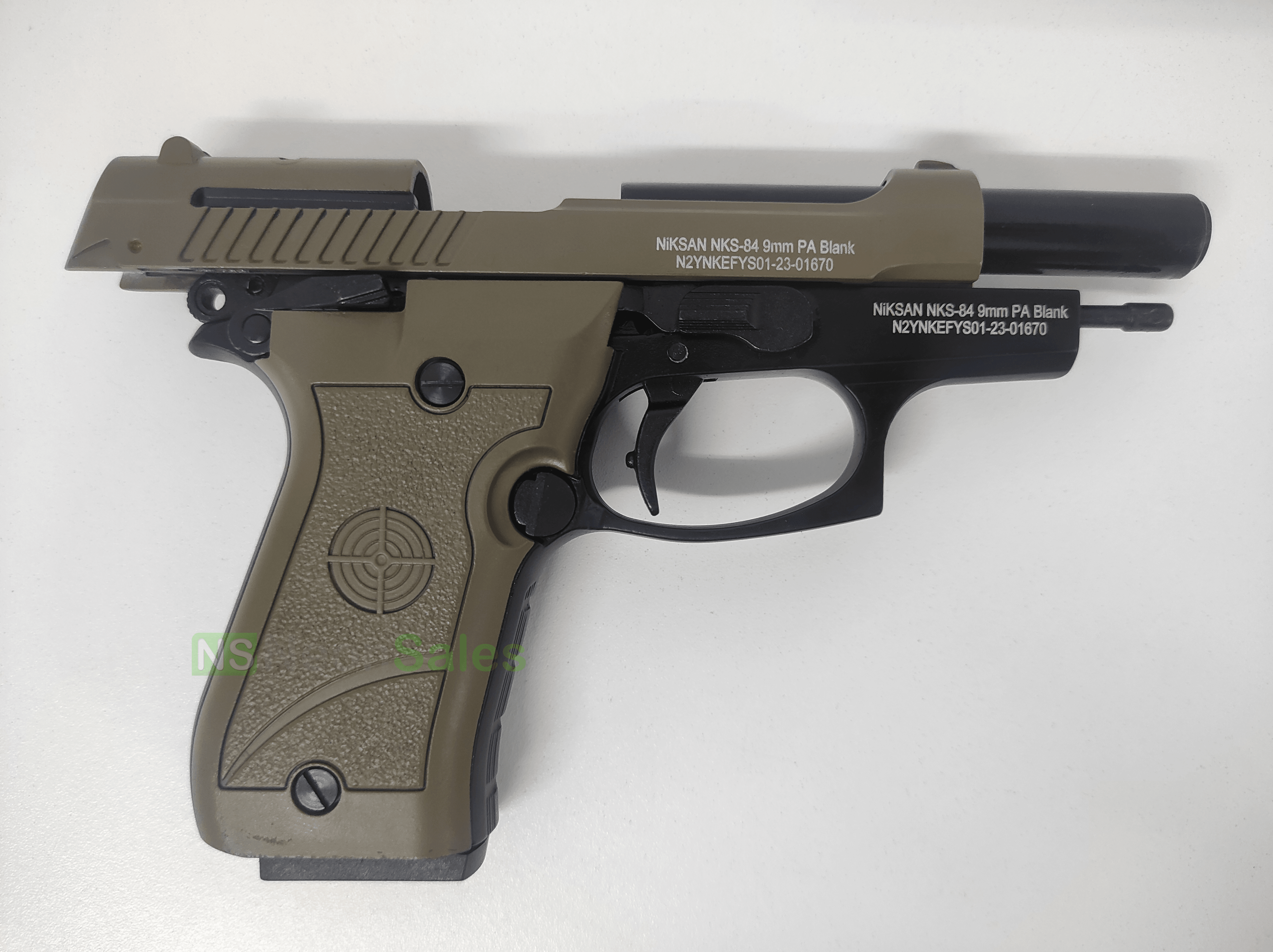 NIKSAN 84FS BLANK GUN - FDE & BLACK (BP84) - NeonSales South Africa