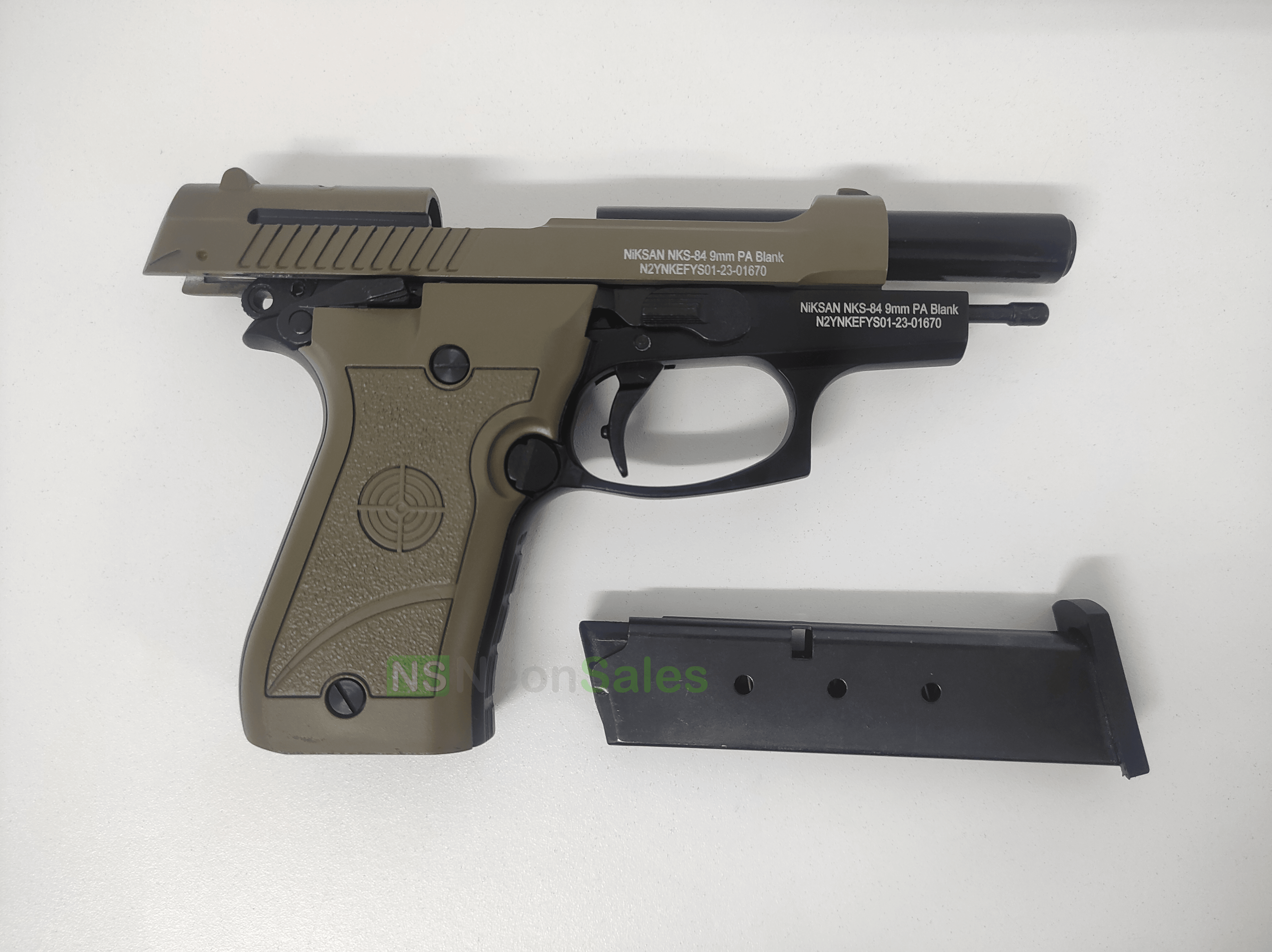 NIKSAN 84FS BLANK GUN - FDE & BLACK (BP84) - NeonSales South Africa