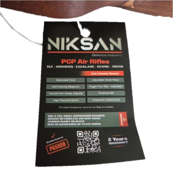NIKSAN ELF-W .22 PCP RIFLE - NeonSales {{ shop.shopifyCountryName }}