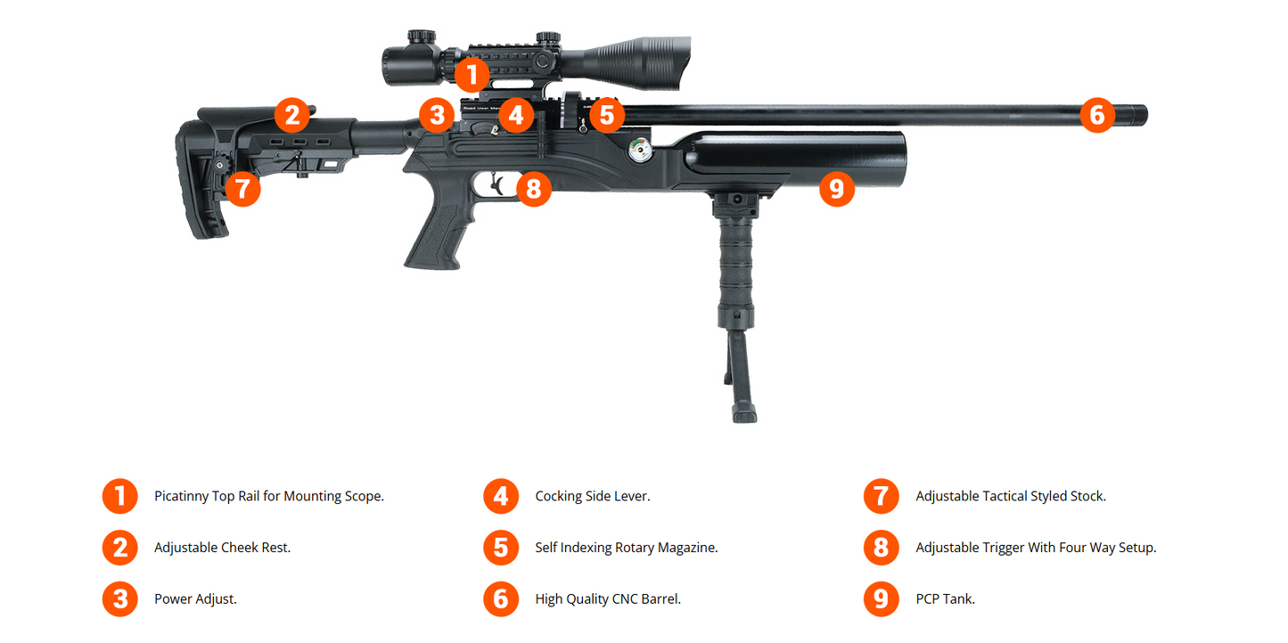 NIKSAN OZARK-TS 425CC TACTICAL PCP (21.65") - .22 - NeonSales {{ shop.shopifyCountryName }}