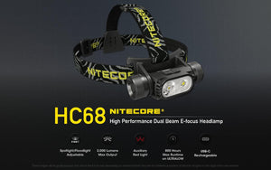 NITECORE HC68 DUAL BEAM E-FOCUS HEADLAMP - NeonSales South Africa