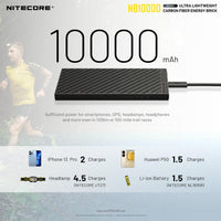 NITECORE NB1000 CARBON FIBRE 10,000 MAH POWERBANK - NeonSales {{ shop.shopifyCountryName }}