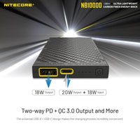 NITECORE NB1000 CARBON FIBRE 10,000 MAH POWERBANK - NeonSales {{ shop.shopifyCountryName }}