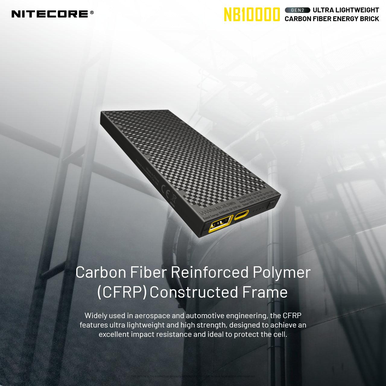 NITECORE NB1000 CARBON FIBRE 10,000 MAH POWERBANK - NeonSales {{ shop.shopifyCountryName }}
