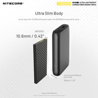 NITECORE NB1000 CARBON FIBRE 10,000 MAH POWERBANK - NeonSales {{ shop.shopifyCountryName }}