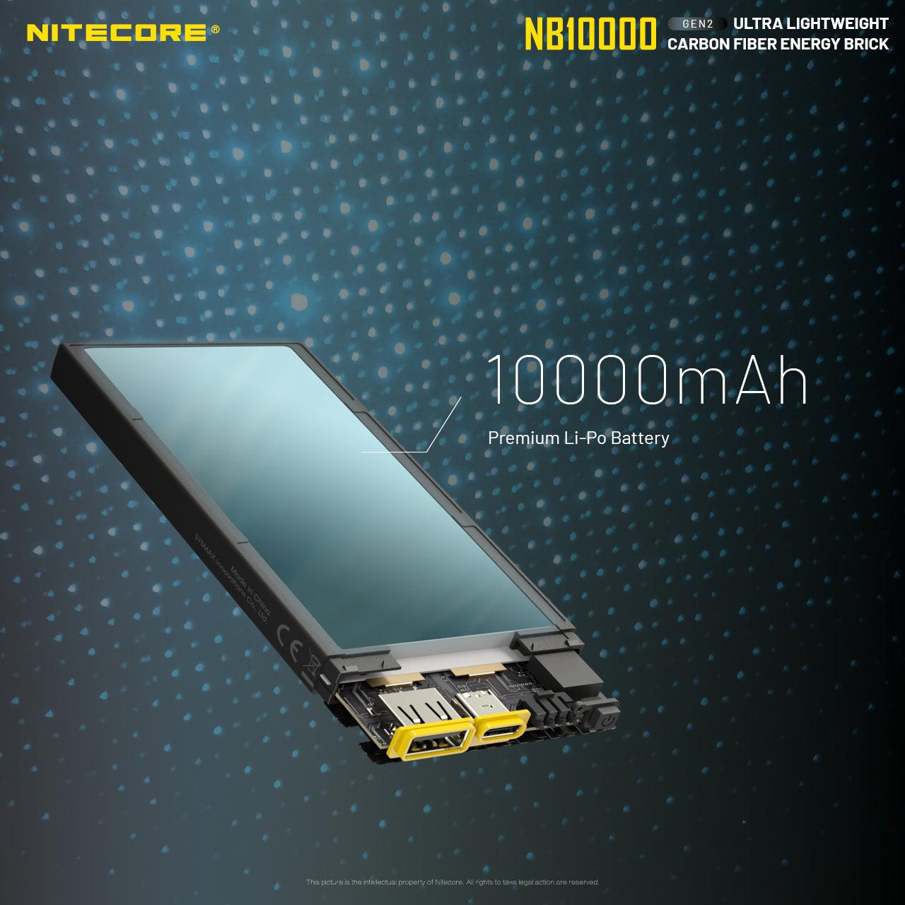 NITECORE NB1000 CARBON FIBRE 10,000 MAH POWERBANK - NeonSales {{ shop.shopifyCountryName }}