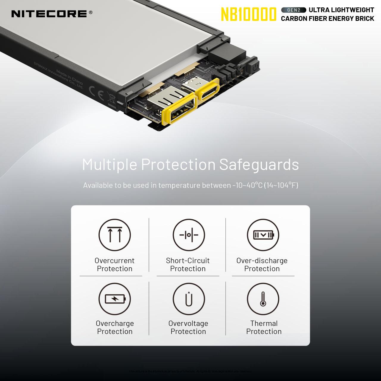 NITECORE NB1000 CARBON FIBRE 10,000 MAH POWERBANK - NeonSales South Africa