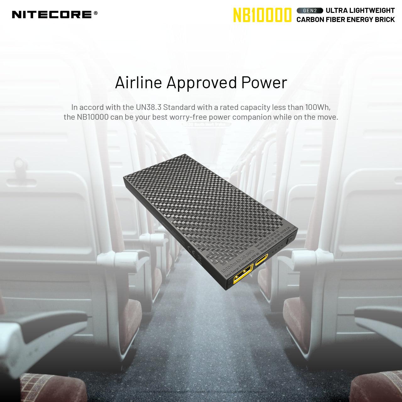 NITECORE NB1000 CARBON FIBRE 10,000 MAH POWERBANK - NeonSales South Africa