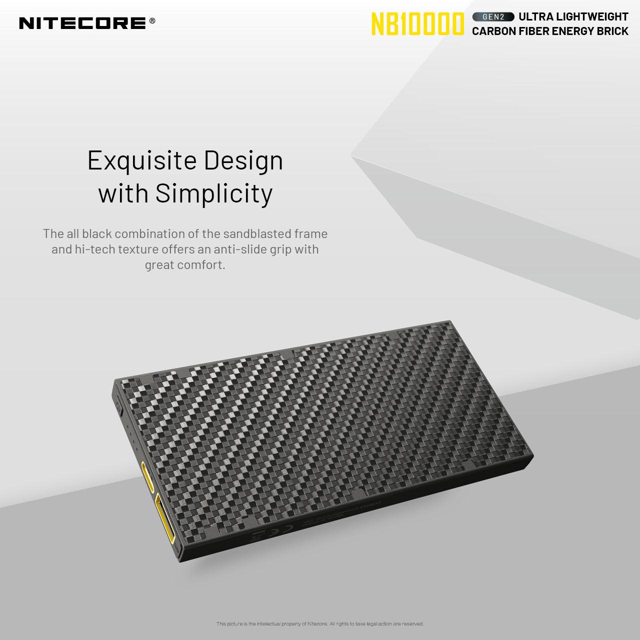 NITECORE NB1000 CARBON FIBRE 10,000 MAH POWERBANK - NeonSales South Africa