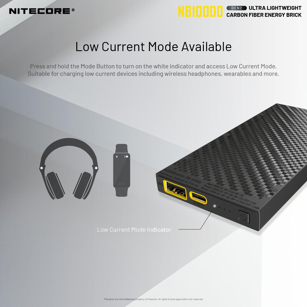 NITECORE NB1000 CARBON FIBRE 10,000 MAH POWERBANK - NeonSales South Africa