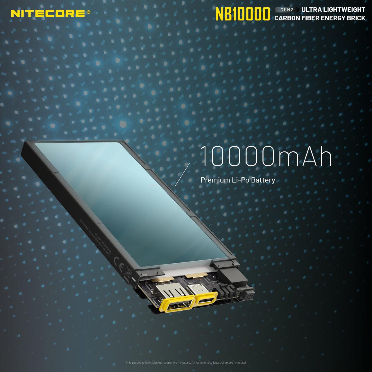 NITECORE NB1000 CARBON FIBRE 10,000 MAH POWERBANK - NeonSales South Africa