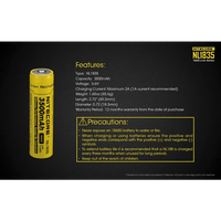 NITECORE NL1835 - 18650 LI-ION BATTERY, 3500MAH - NeonSales {{ shop.shopifyCountryName }}