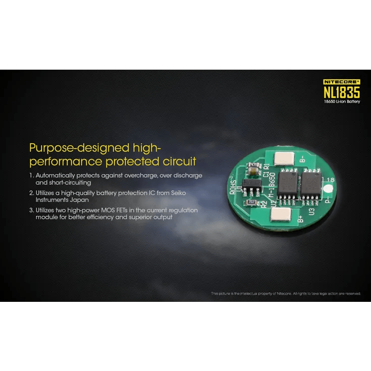 NITECORE NL1835 - 18650 LI-ION BATTERY, 3500MAH - NeonSales {{ shop.shopifyCountryName }}