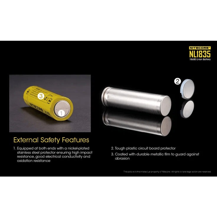 NITECORE NL1835 - 18650 LI-ION BATTERY, 3500MAH - NeonSales South Africa