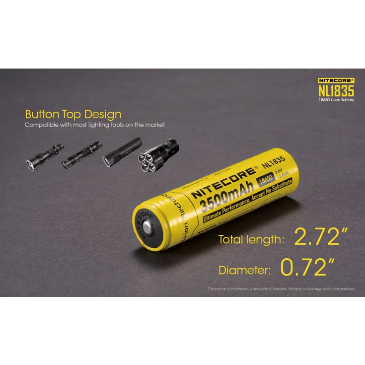 NITECORE NL1835 - 18650 LI-ION BATTERY, 3500MAH - NeonSales South Africa