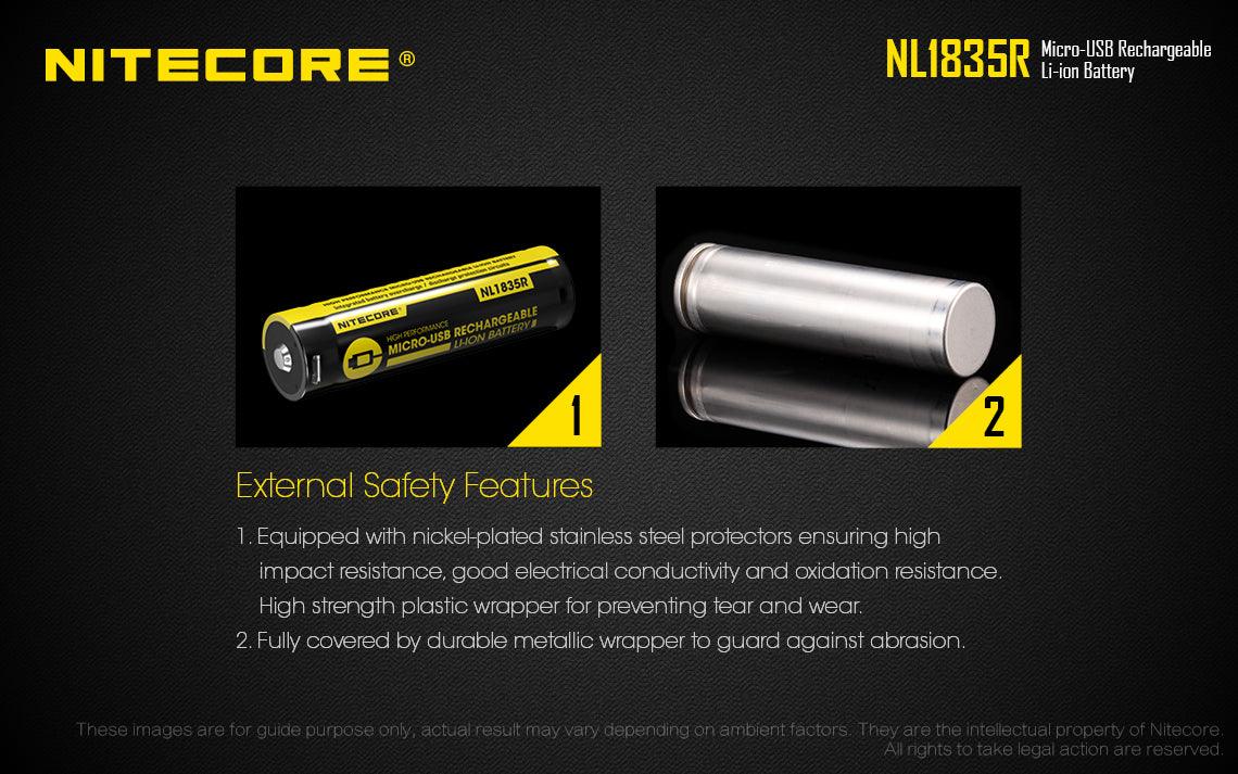 NITECORE NL1835R RECHARGE 3.7V BATTERY 3500MAH USB - NeonSales {{ shop.shopifyCountryName }}