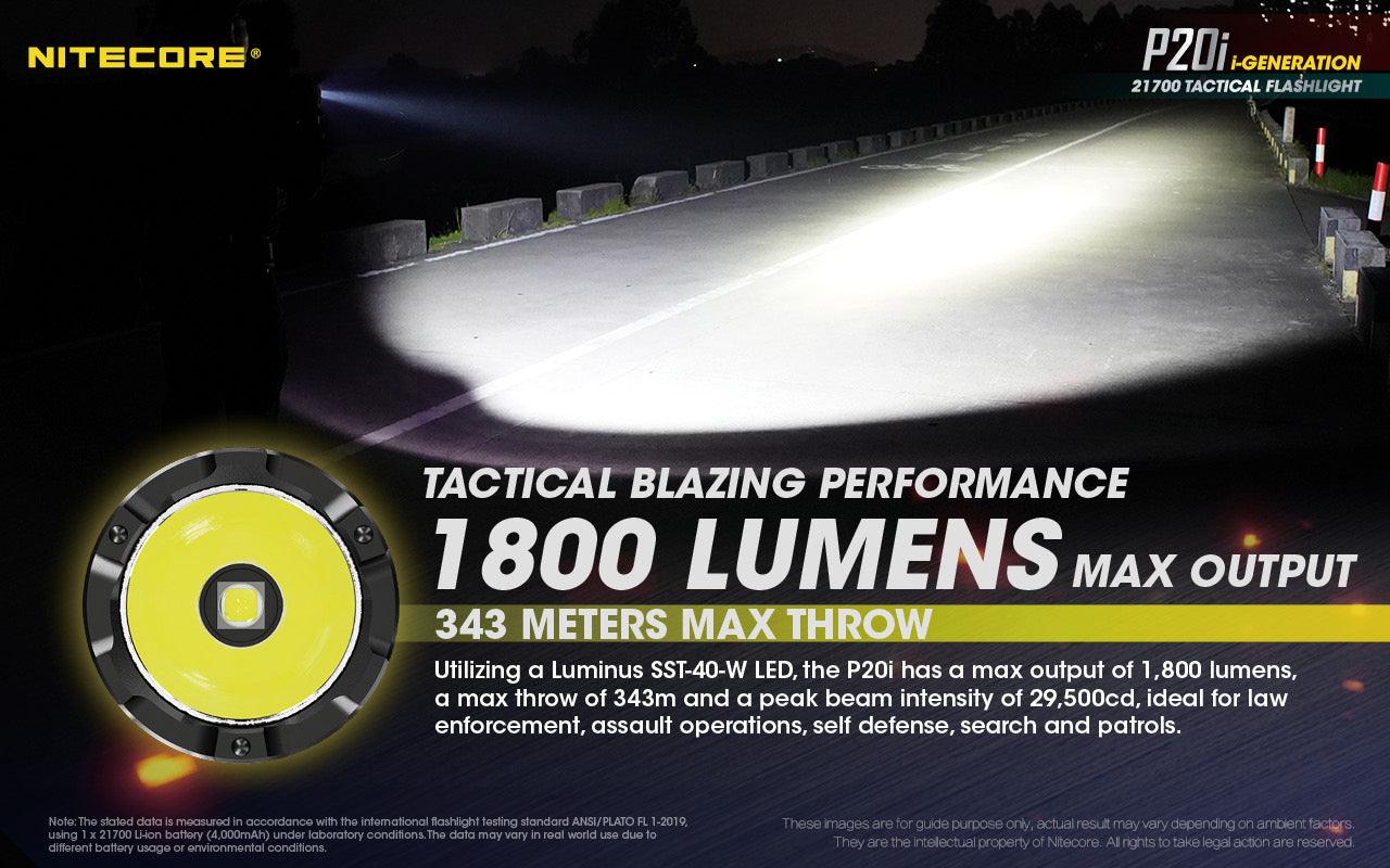 NITECORE P20i - 1800 LUMEN TACTICAL FLASHLIGHT - NeonSales {{ shop.shopifyCountryName }}