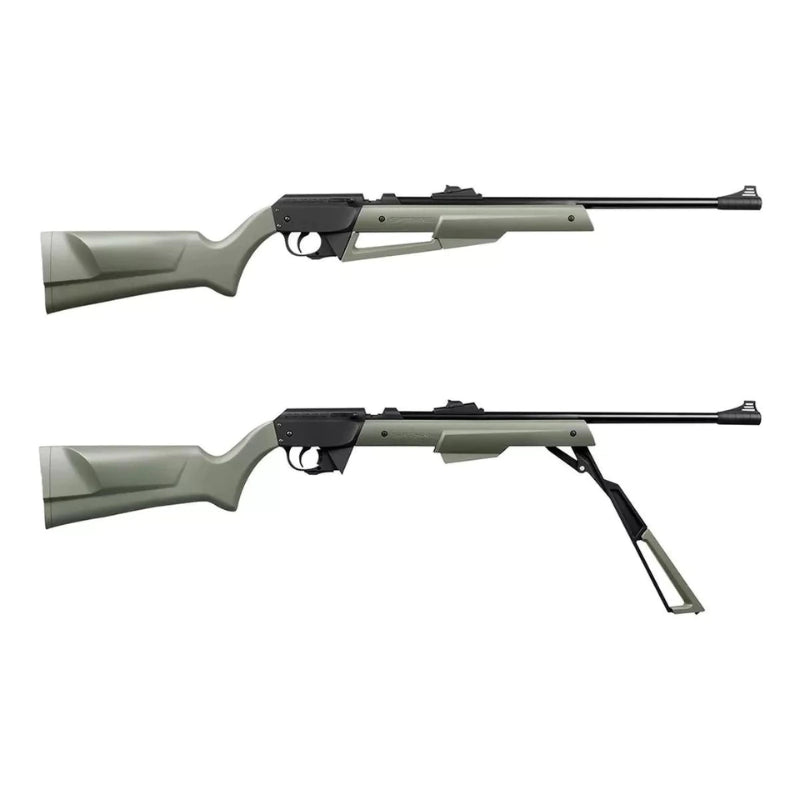 Nova Vista Cactus SF1-M177 air rifle shown closed and with pump lever open