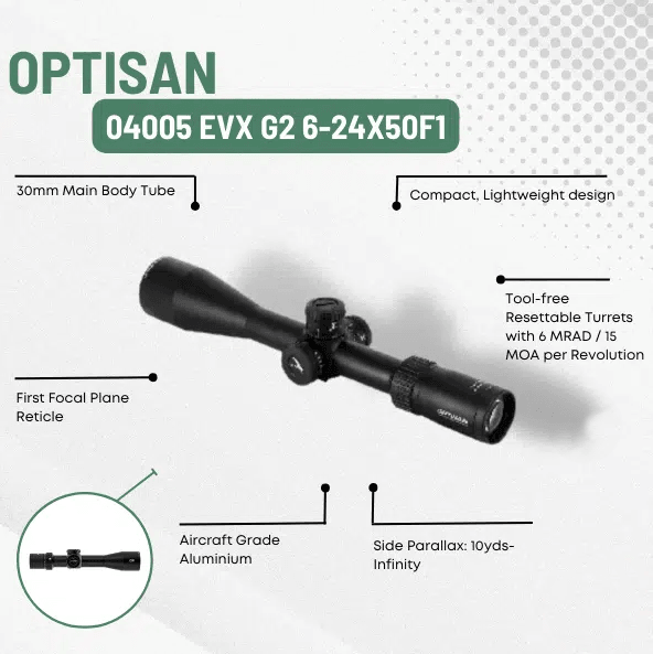 OPTISAN 04005 EVX G2 6-24X50F1 - NeonSales {{ shop.shopifyCountryName }}