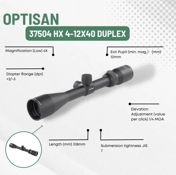 OPTISAN 37504 HX 4-12X40 DUPLEX - NeonSales {{ shop.shopifyCountryName }}