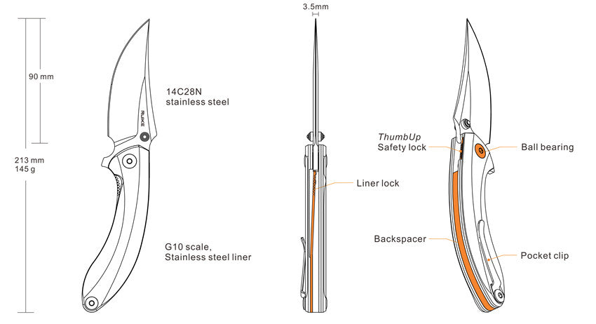 RUIKE KNIFE P155-W