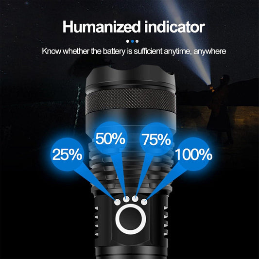 P50 FLASHLIGHT (26650 BATTERY) USB RECHARGEABLE - NeonSales {{ shop.shopifyCountryName }}