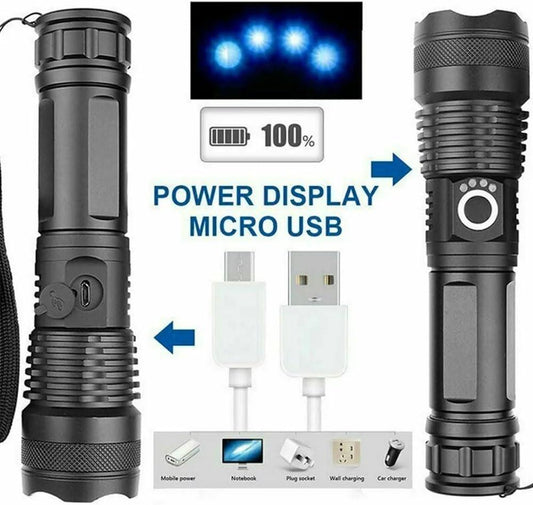P50 FLASHLIGHT (26650 BATTERY) USB RECHARGEABLE - NeonSales {{ shop.shopifyCountryName }}