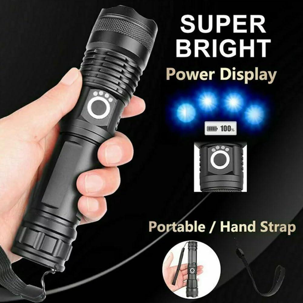 P50 FLASHLIGHT (26650 BATTERY) USB RECHARGEABLE - NeonSales South Africa