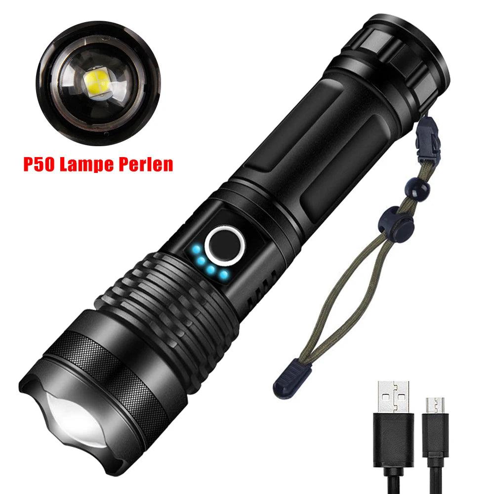 P50 FLASHLIGHT (26650 BATTERY) USB RECHARGEABLE - NeonSales South Africa